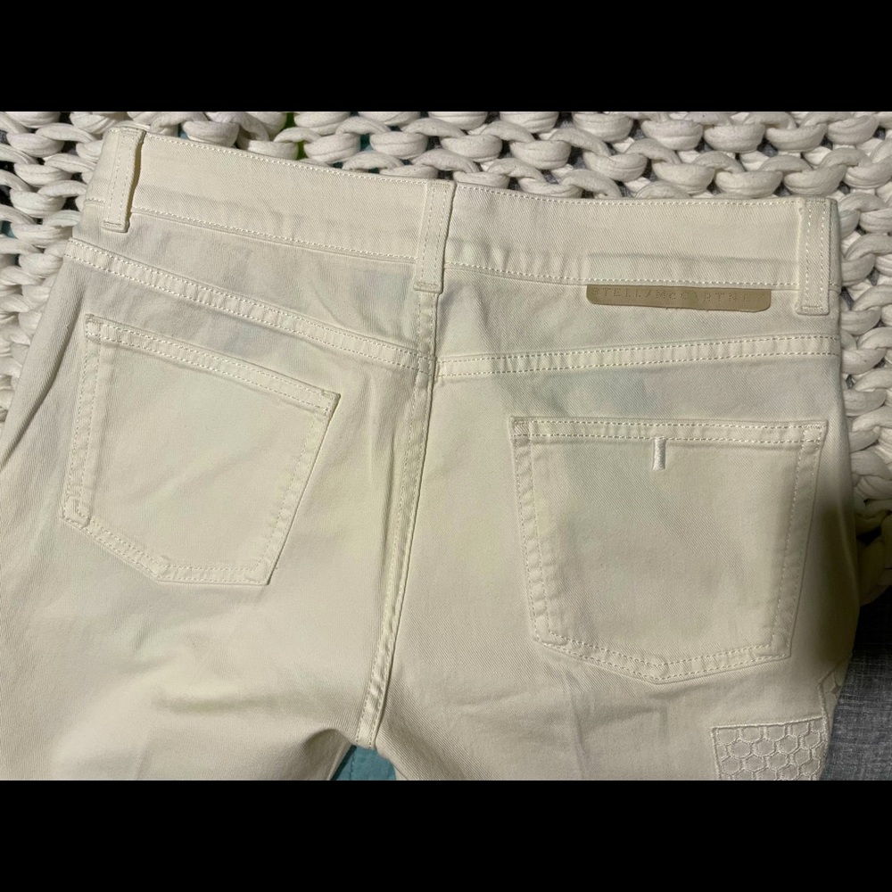 Stella McCartney EUC Sz 27 Embroidered Light Cream Jeans/Pants. - Picture 14 of 14